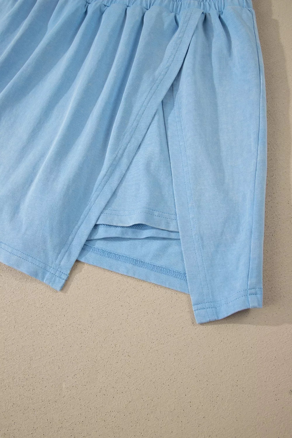 Casual V-Neck Short Sleeve Top and Skort Set