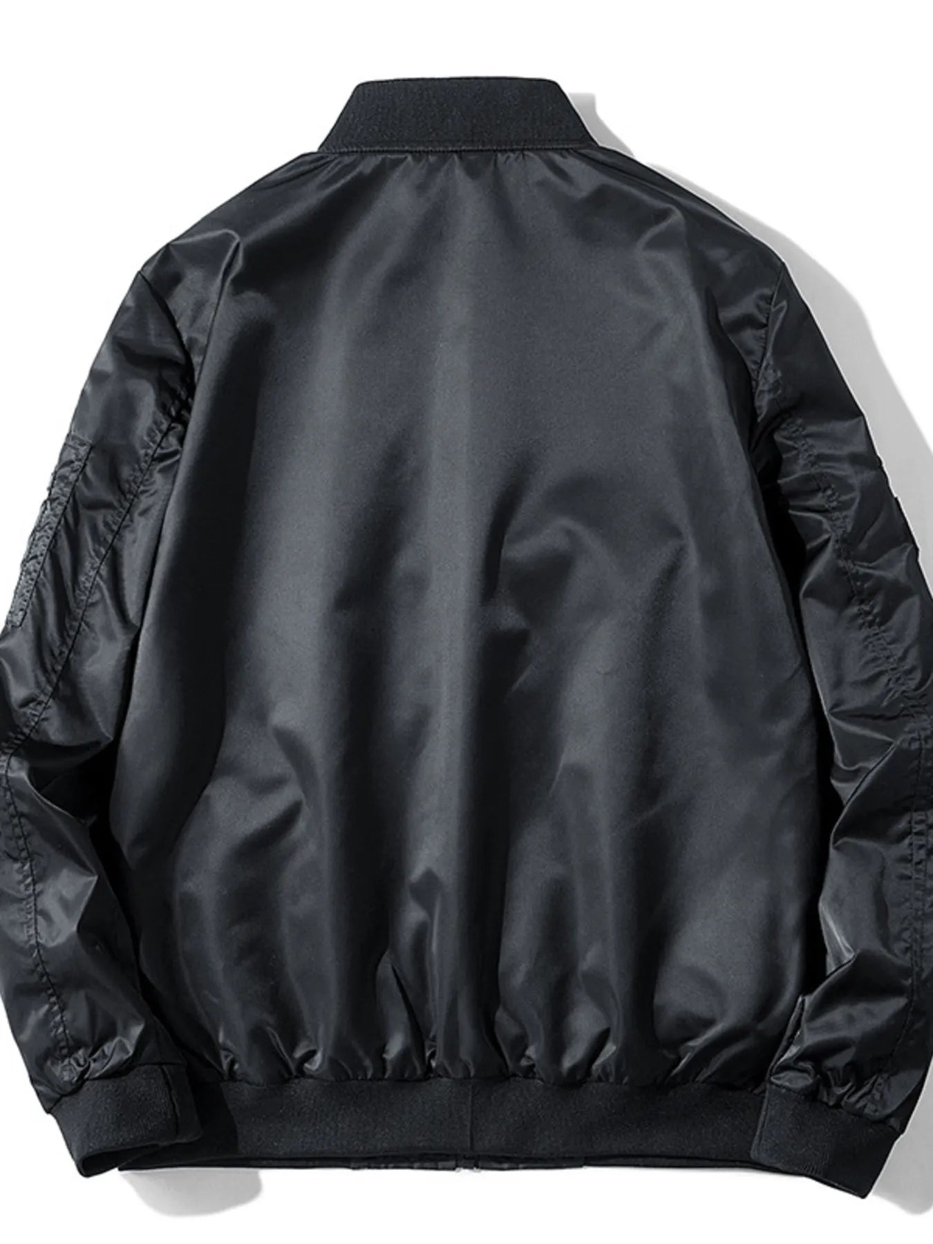 Men's Plus Size Zip Up Long Sleeve Bomber Jacket