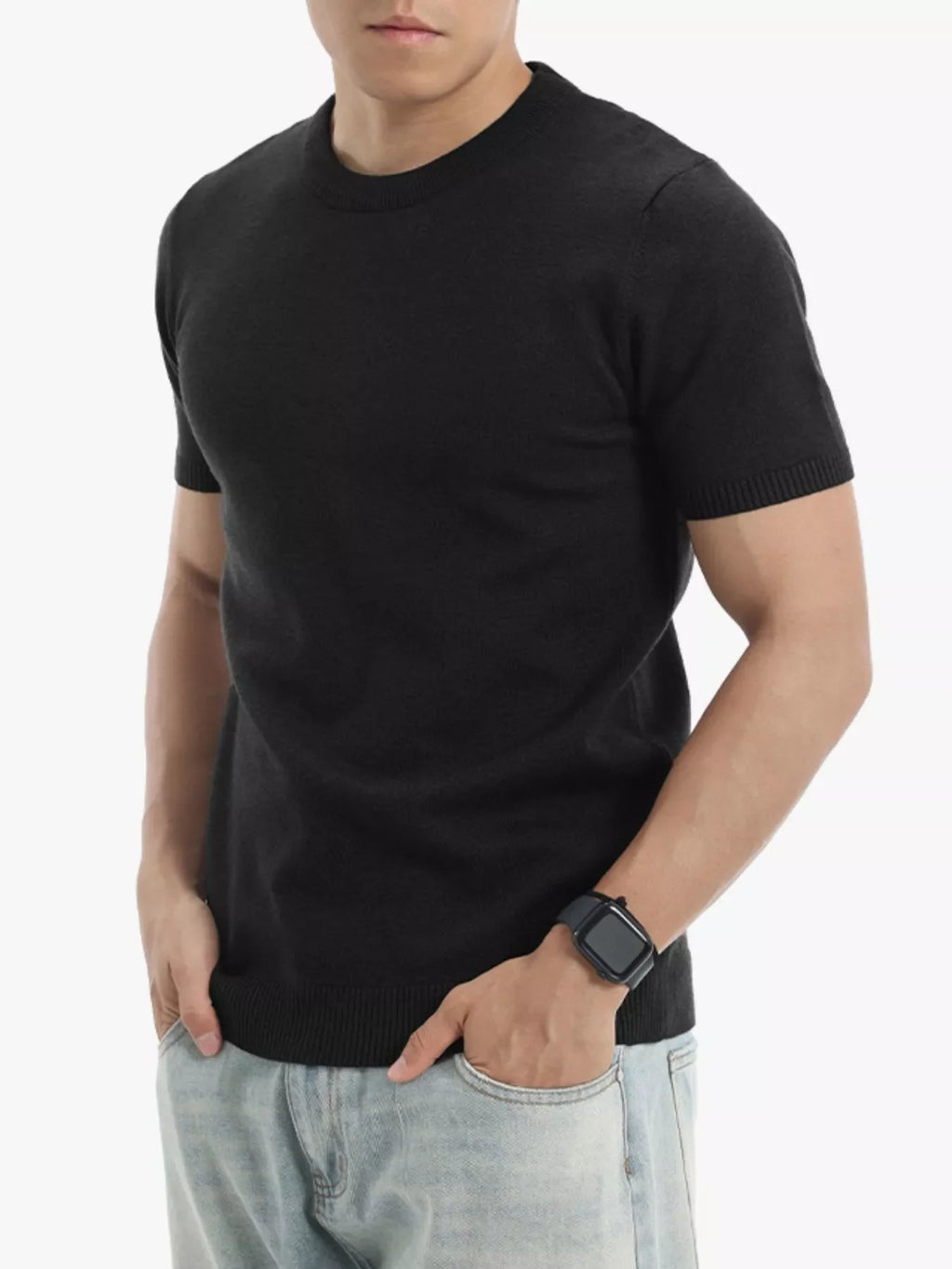 Men's Plus Size Casual Short Sleeve Knit Top