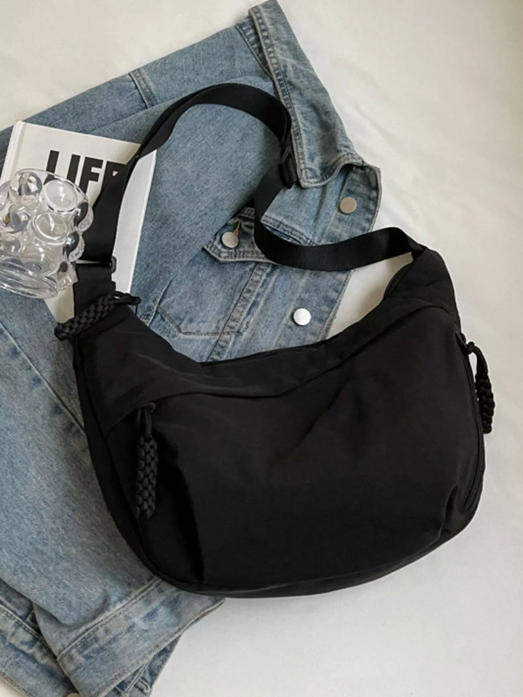 Casual Solid Color Lightweight Crossbody Bag