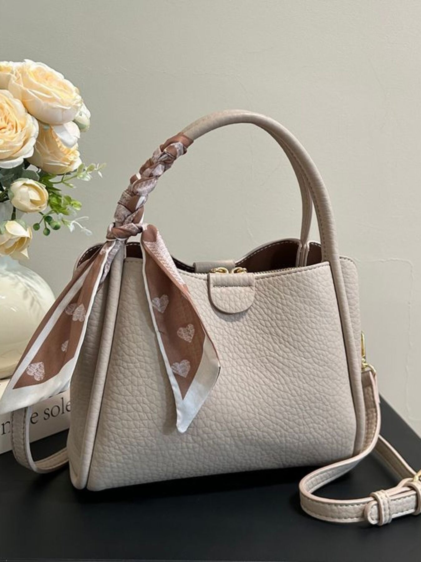 Leather Top Handle Crossbody Bag