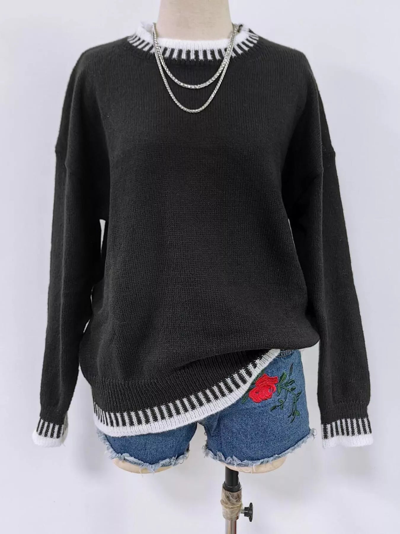 Relaxed Fit Long Sleeve Sweater