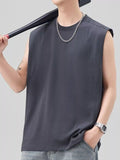 Men's Plus Size Solid Color Casual Tank Top