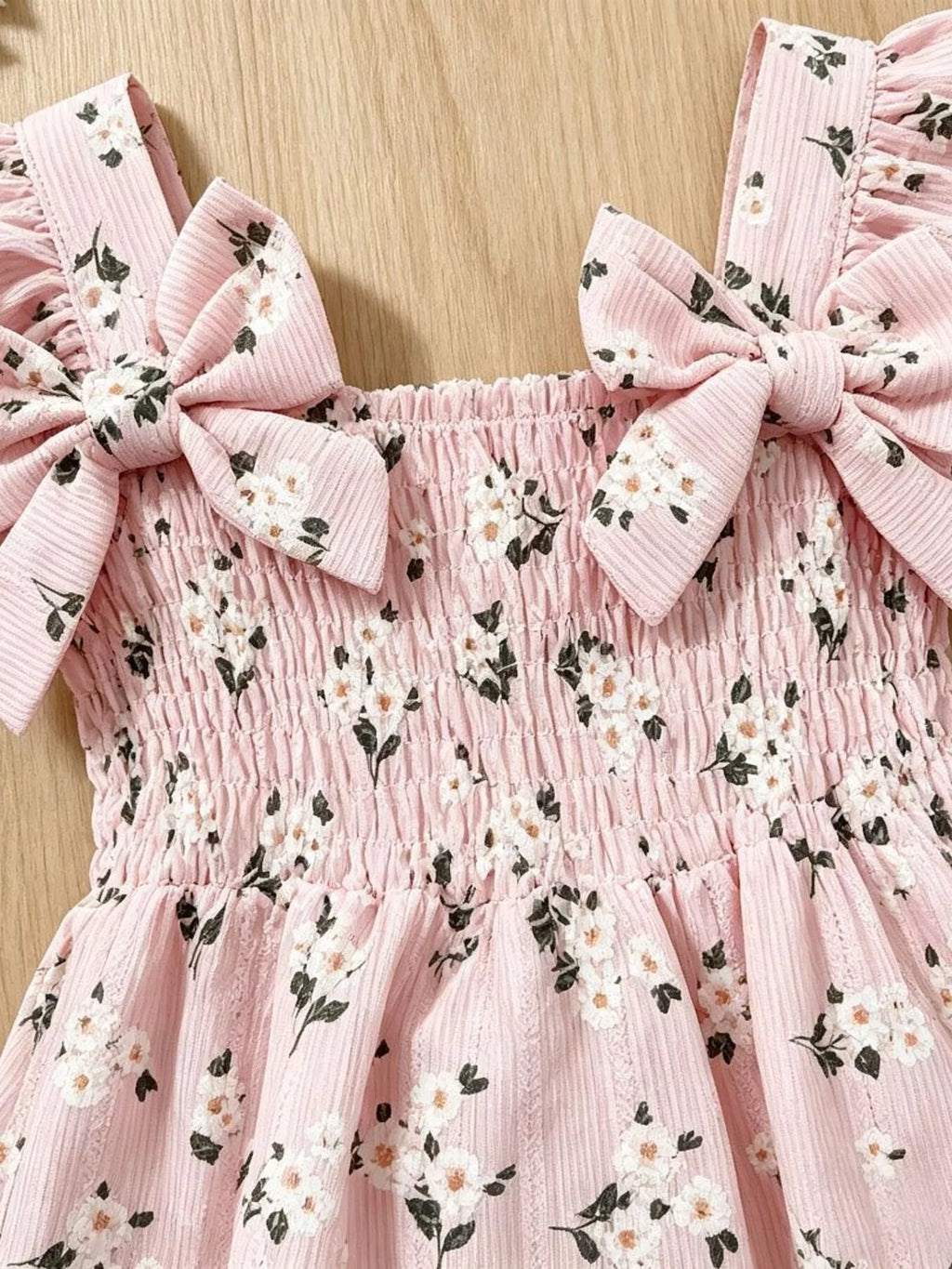 Children's Floral Print Bow Top and Shorts Set