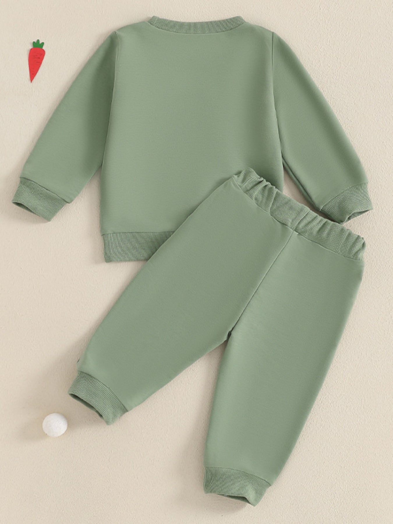 Children's Bunny Applique Top and Pants Outfit Set