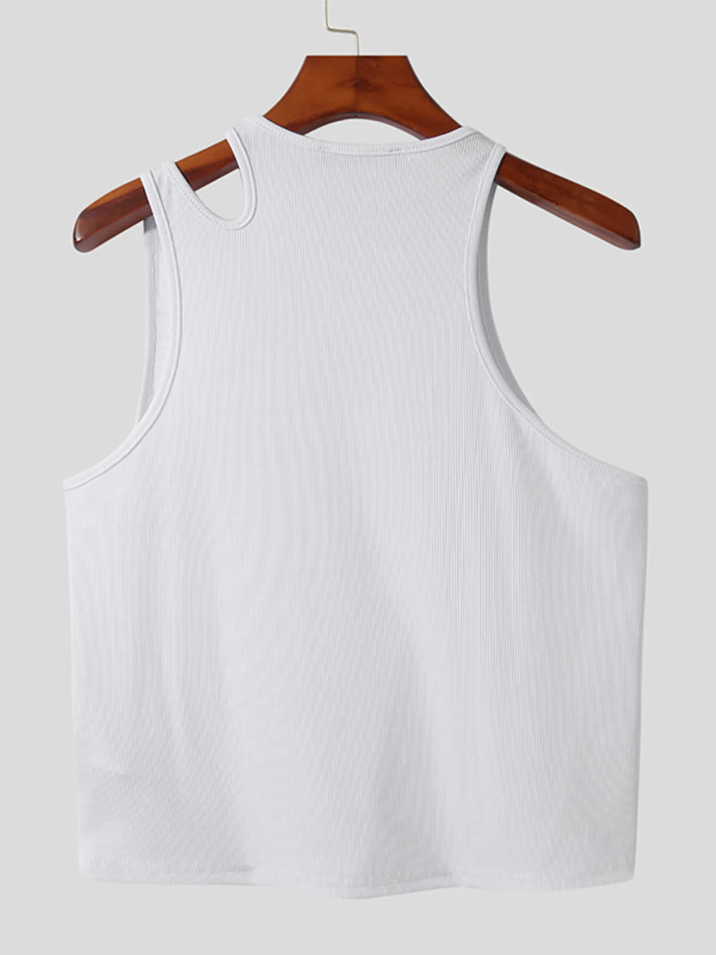Men's Full Size Cutout Solid Color Tank Plus Size