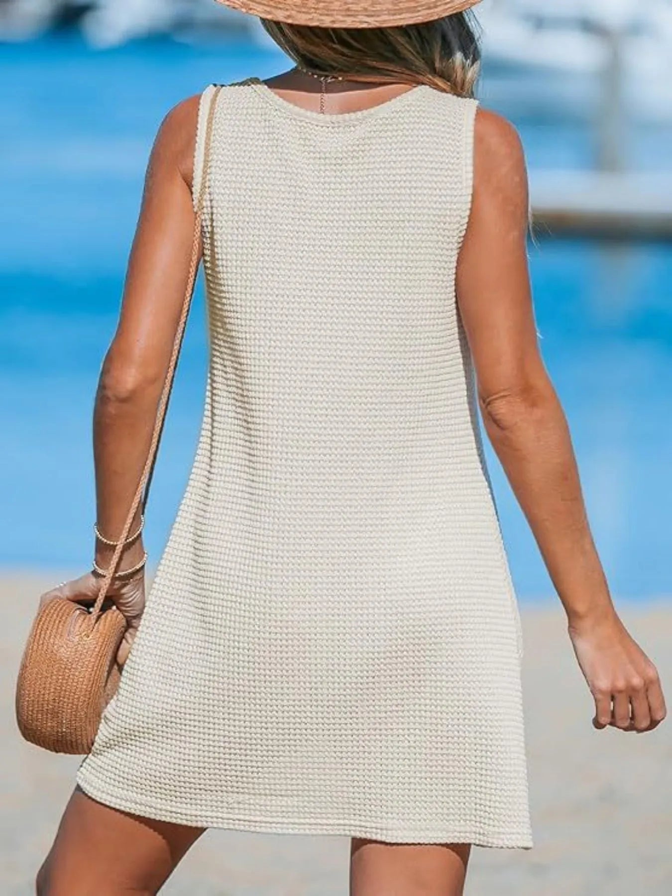 Knot-Front Sleeveless Mini Dress