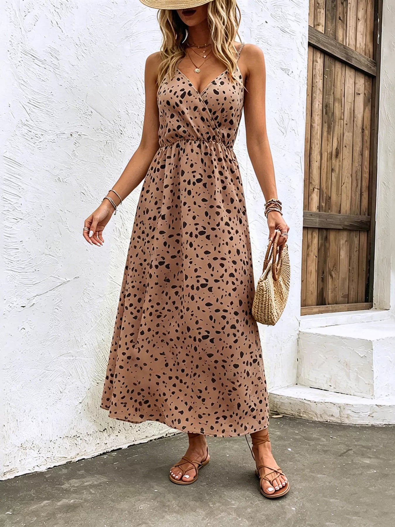 Floral Print Spaghetti Strap Midi Dress