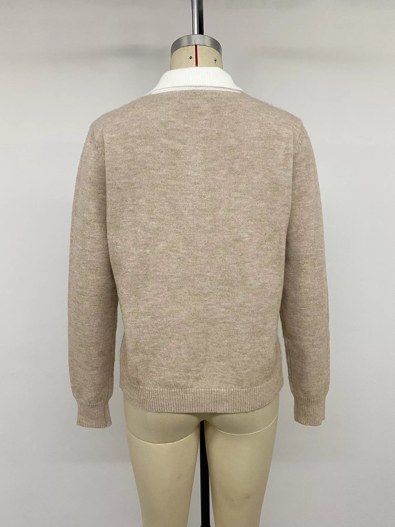 Argyle Patterned Polo Collar Sweater