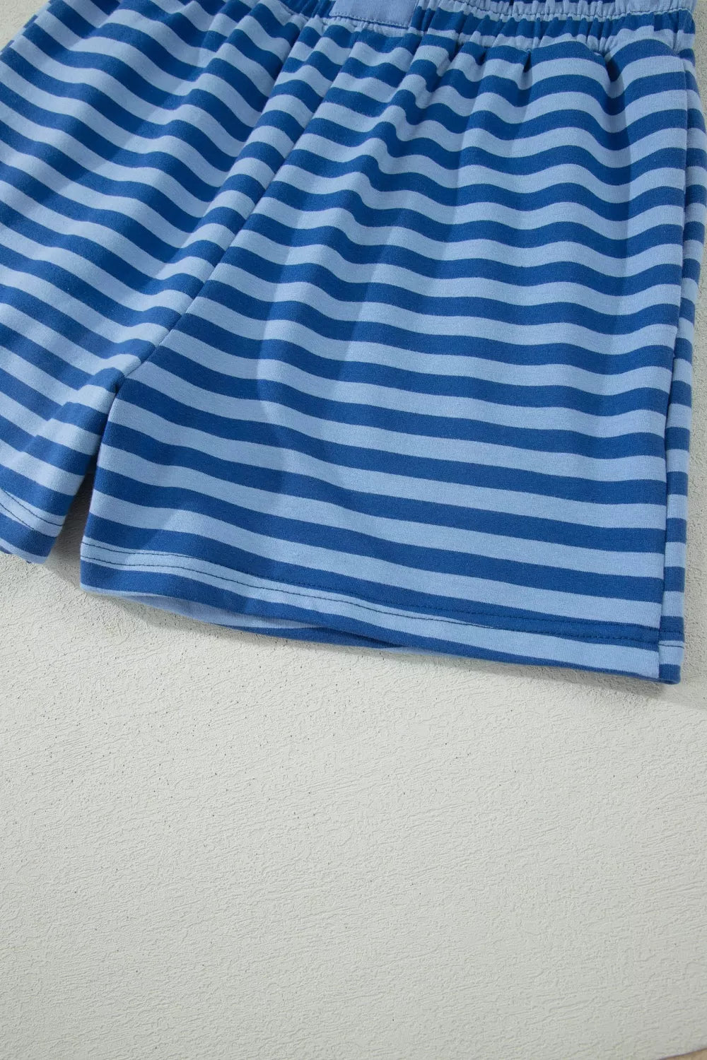 Striped Short Sleeve Top and Shorts Set