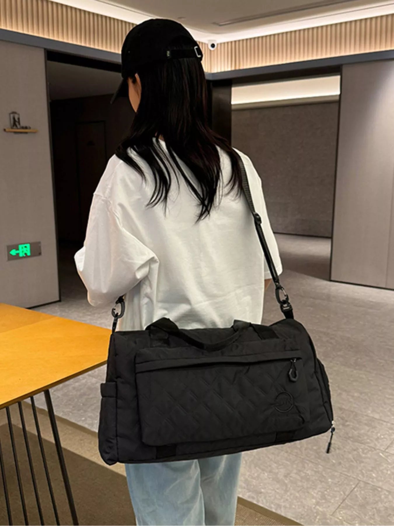 Quilted Oxford Cloth Travel Bag