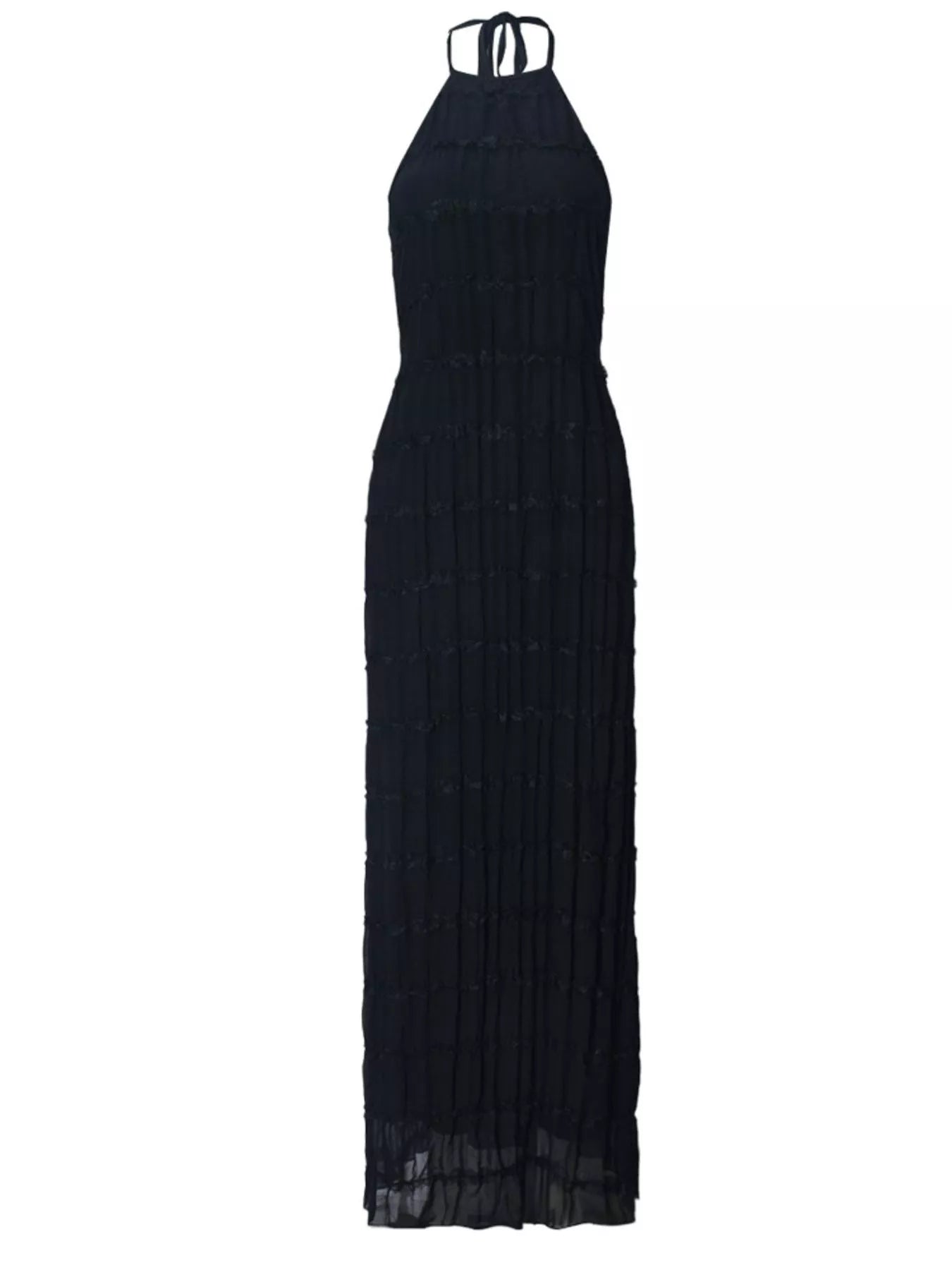 Ruched Halter Neck Maxi Dress