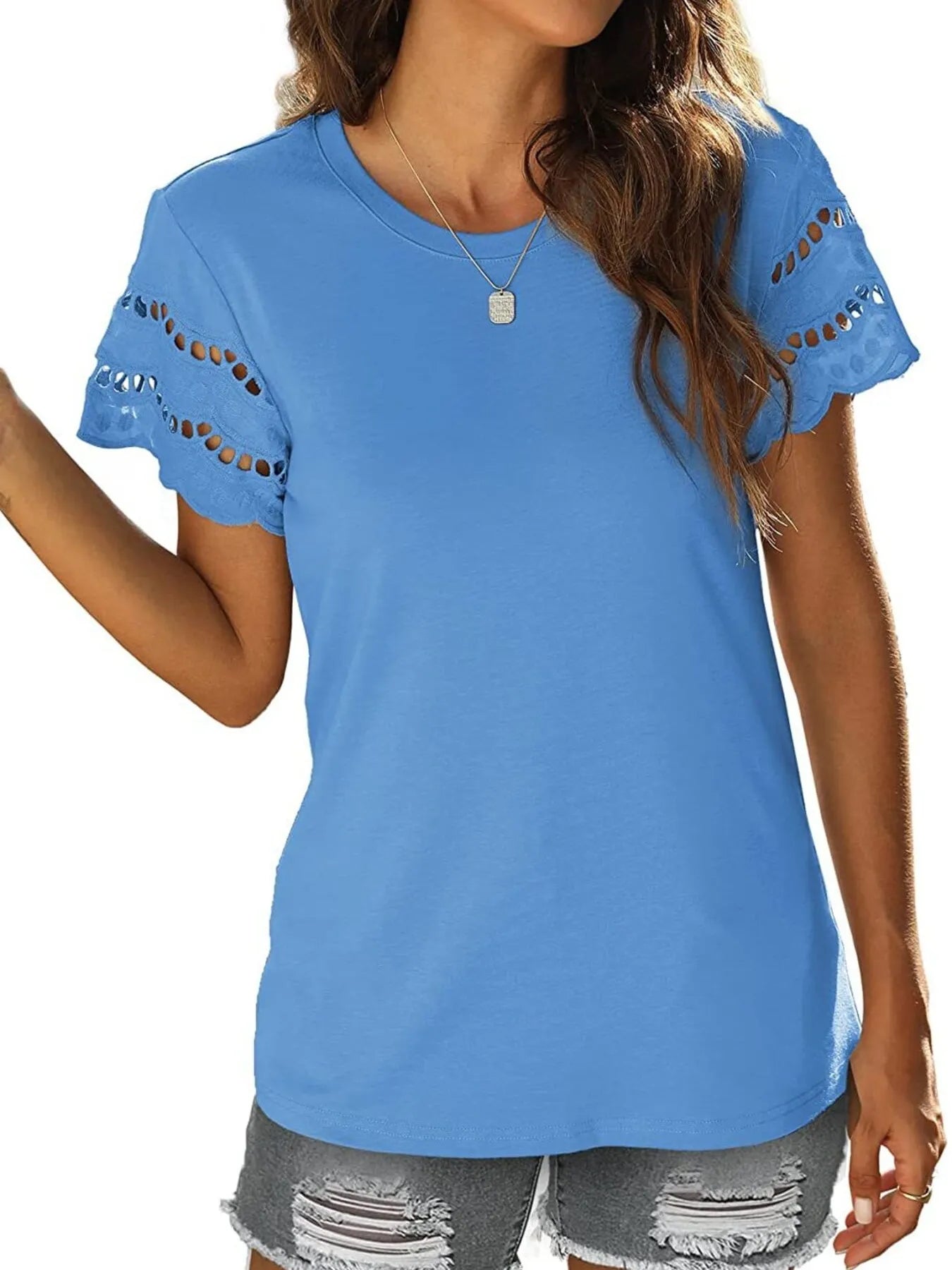 Round Neck Short Sleeve Casual T-Shirt