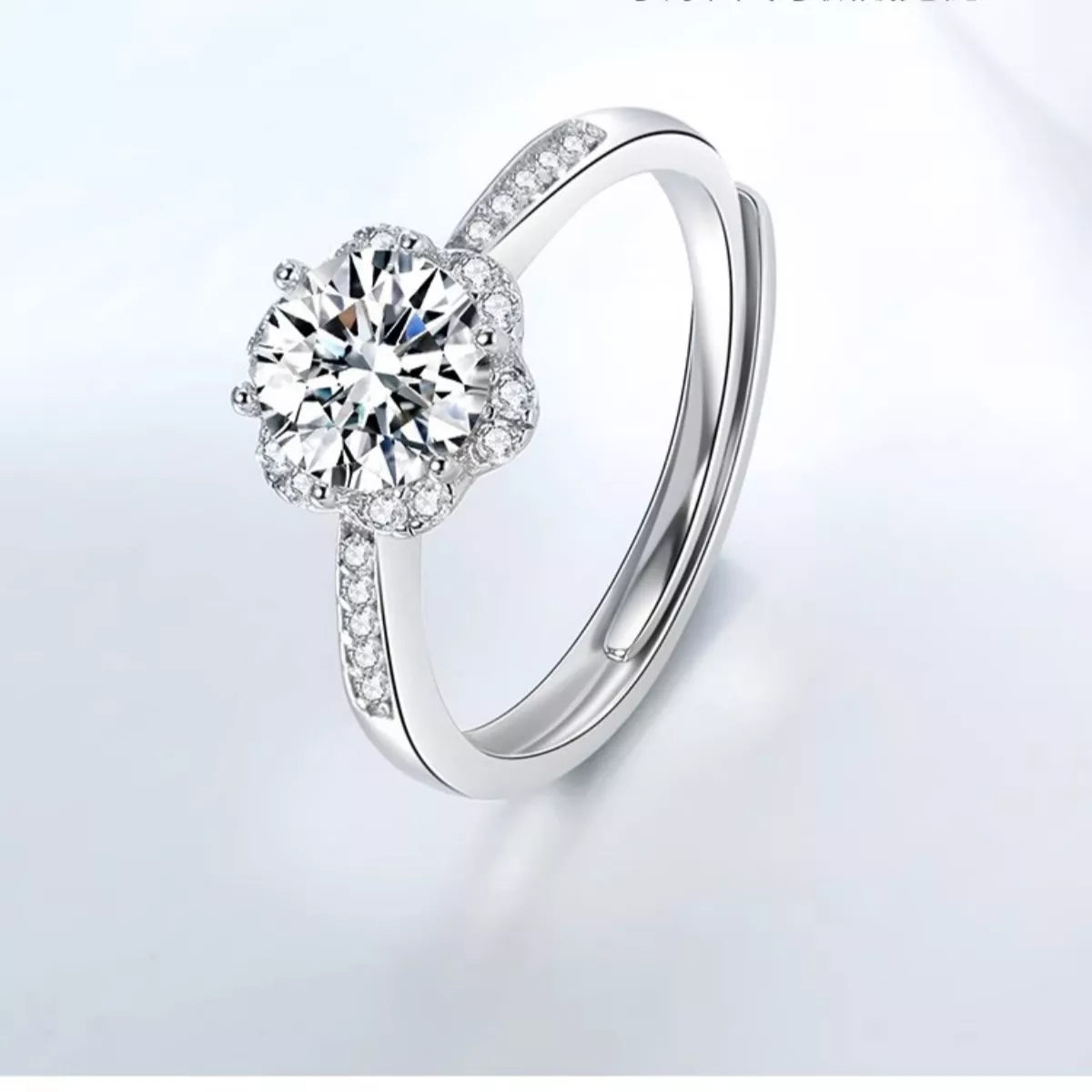 1 Carat Moissanite 925 Sterling Silver Ring