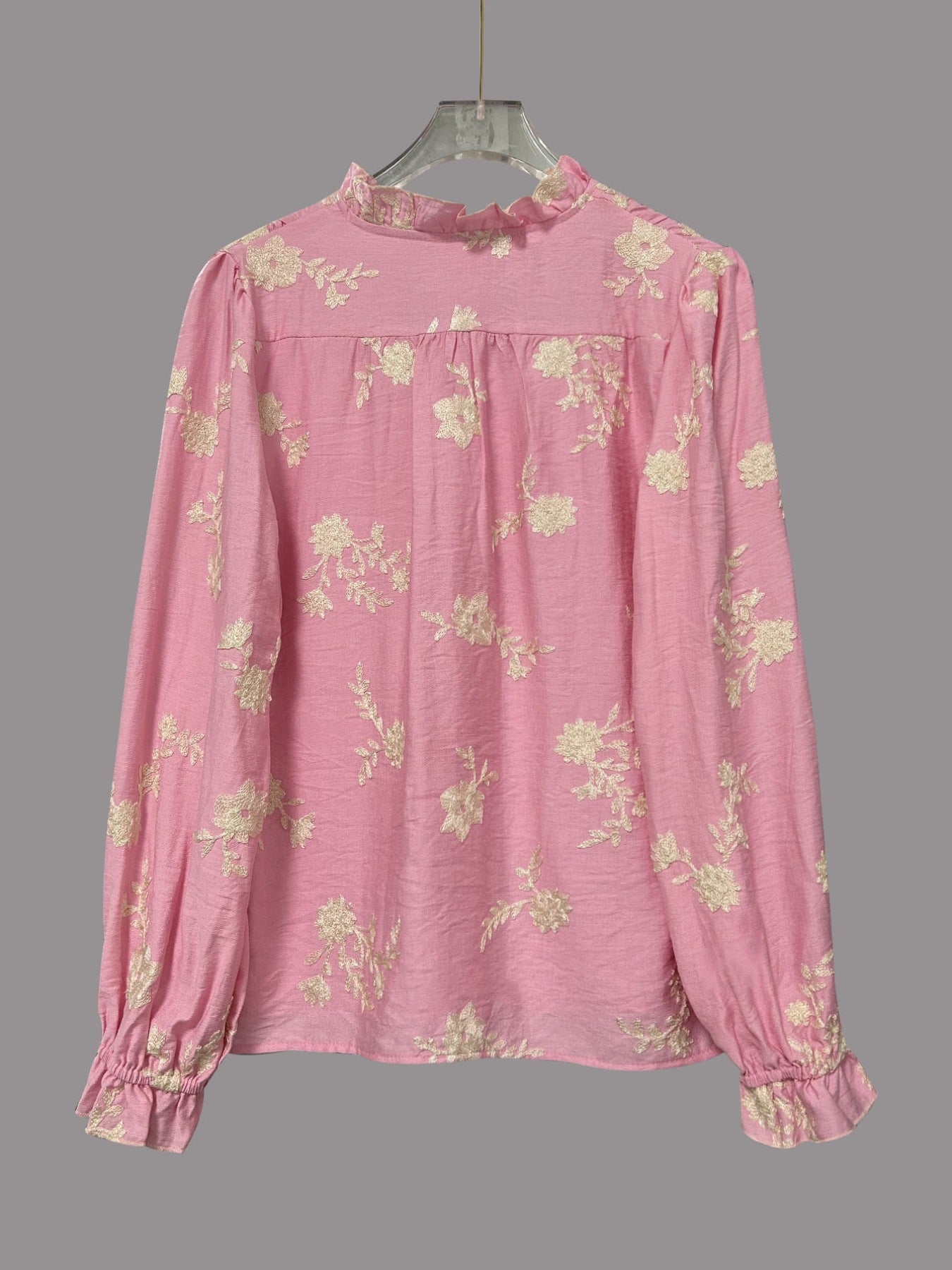 Floral Embroidered Button Down Shirt