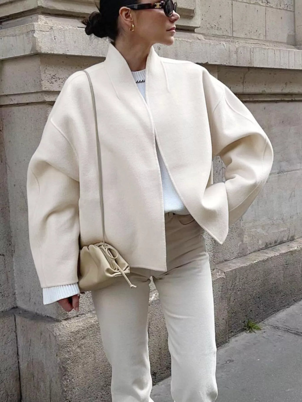 Open Front Dropped Shoulder Outerwear