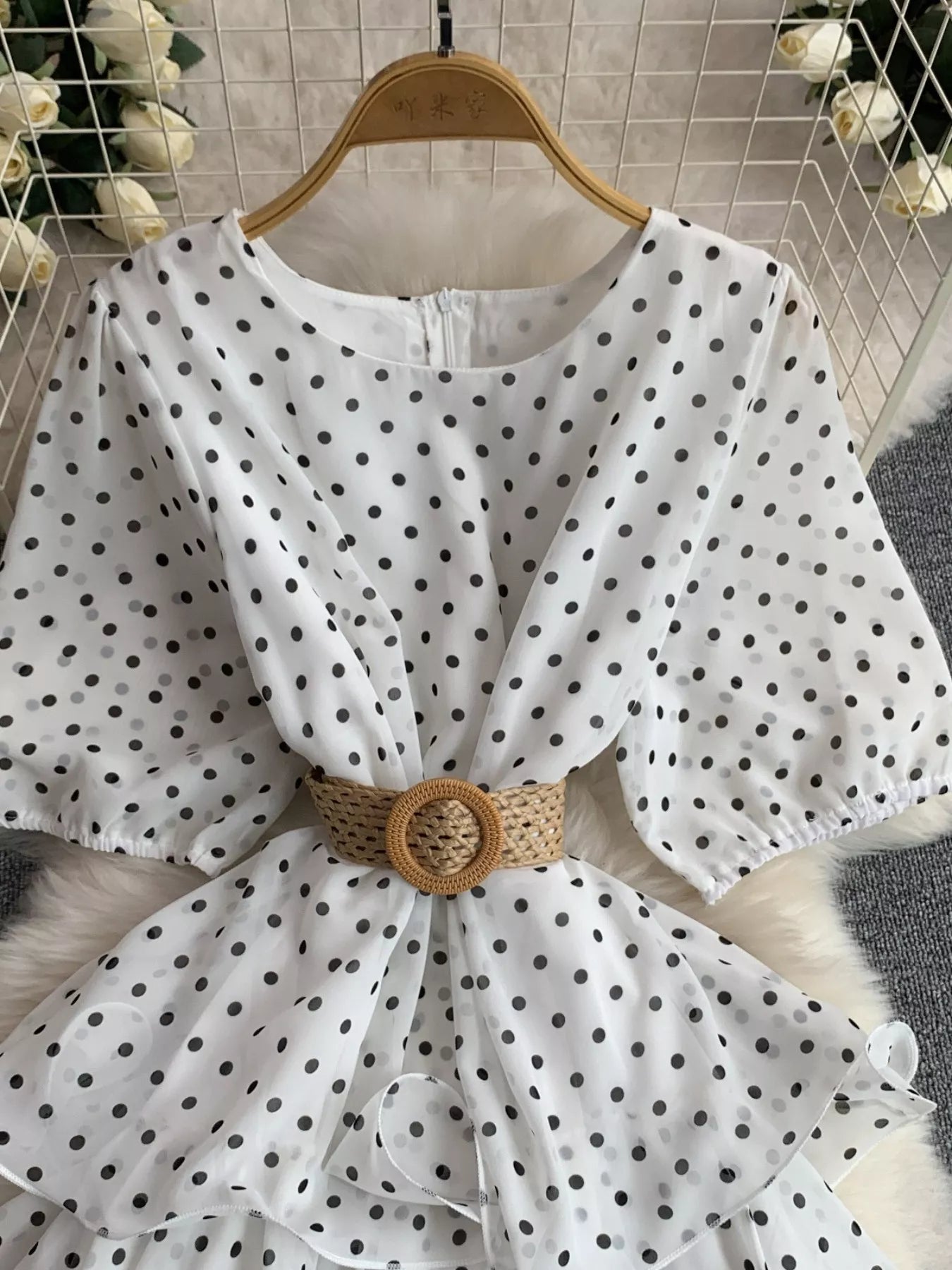 Polka Dot Ruffled Tiered Dress