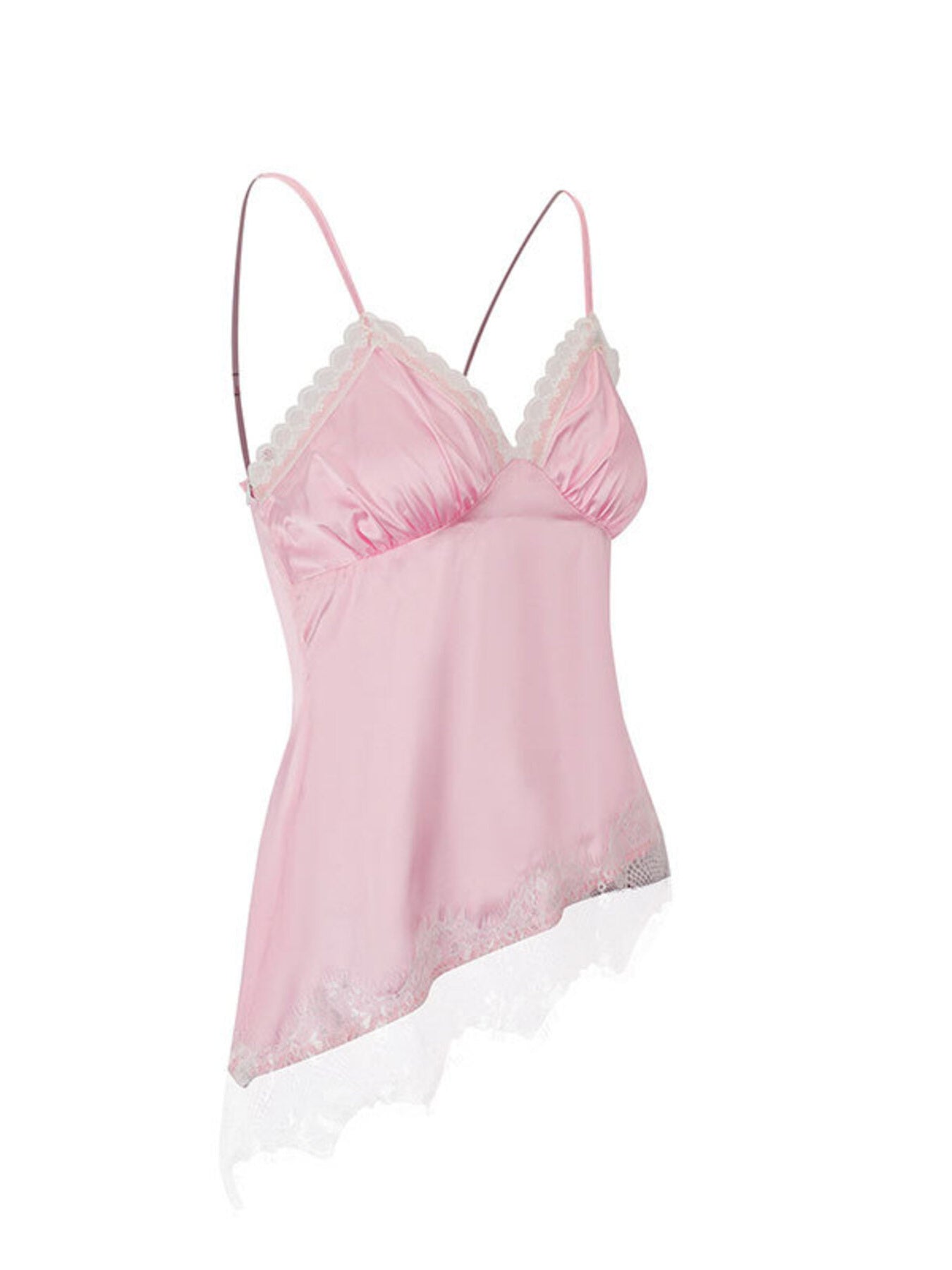Lace Trimmed Satin Cami