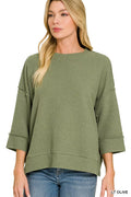Zenana Double Knit 3/4 Sleeve Top