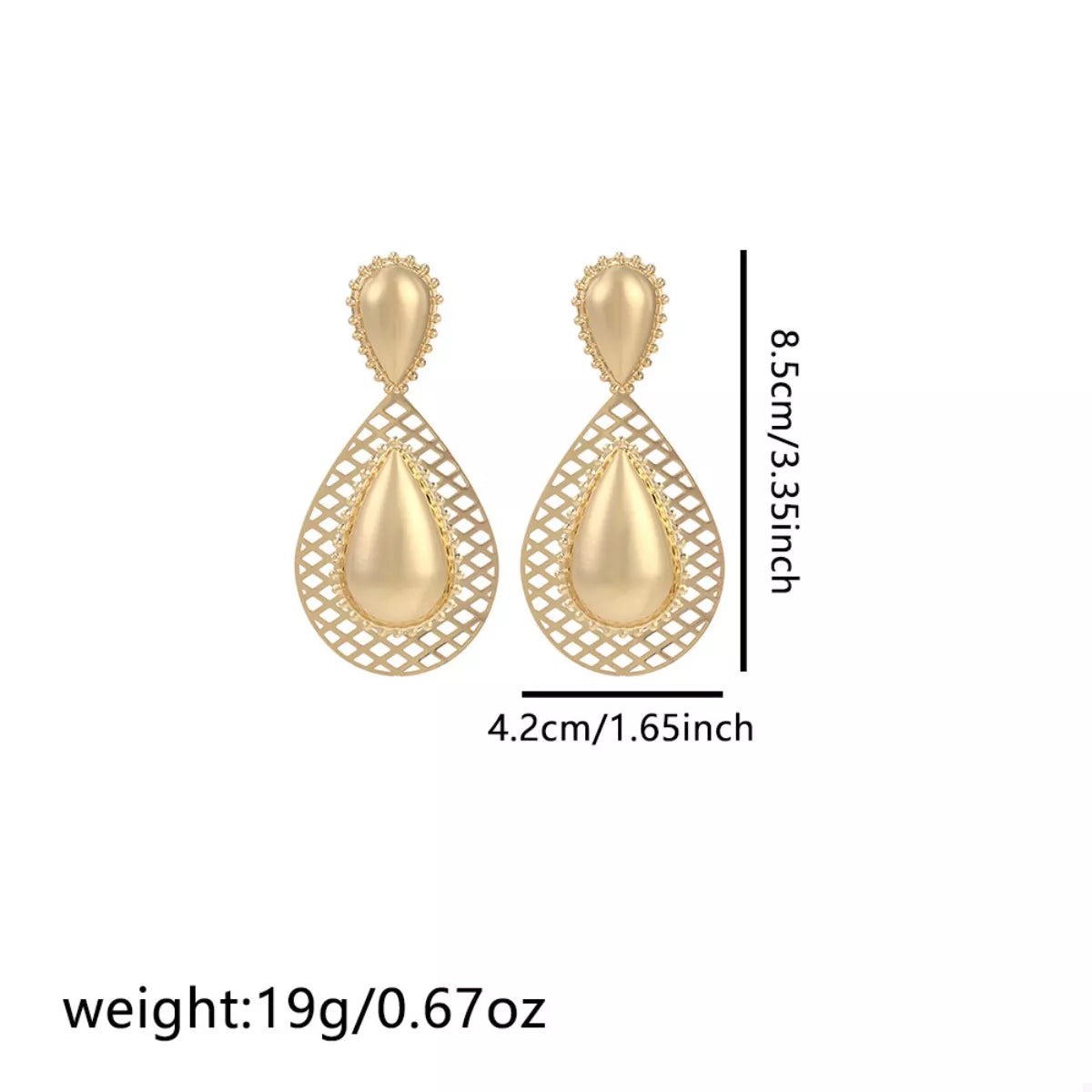 Hollowed-Out Teardrop Statement Earrings