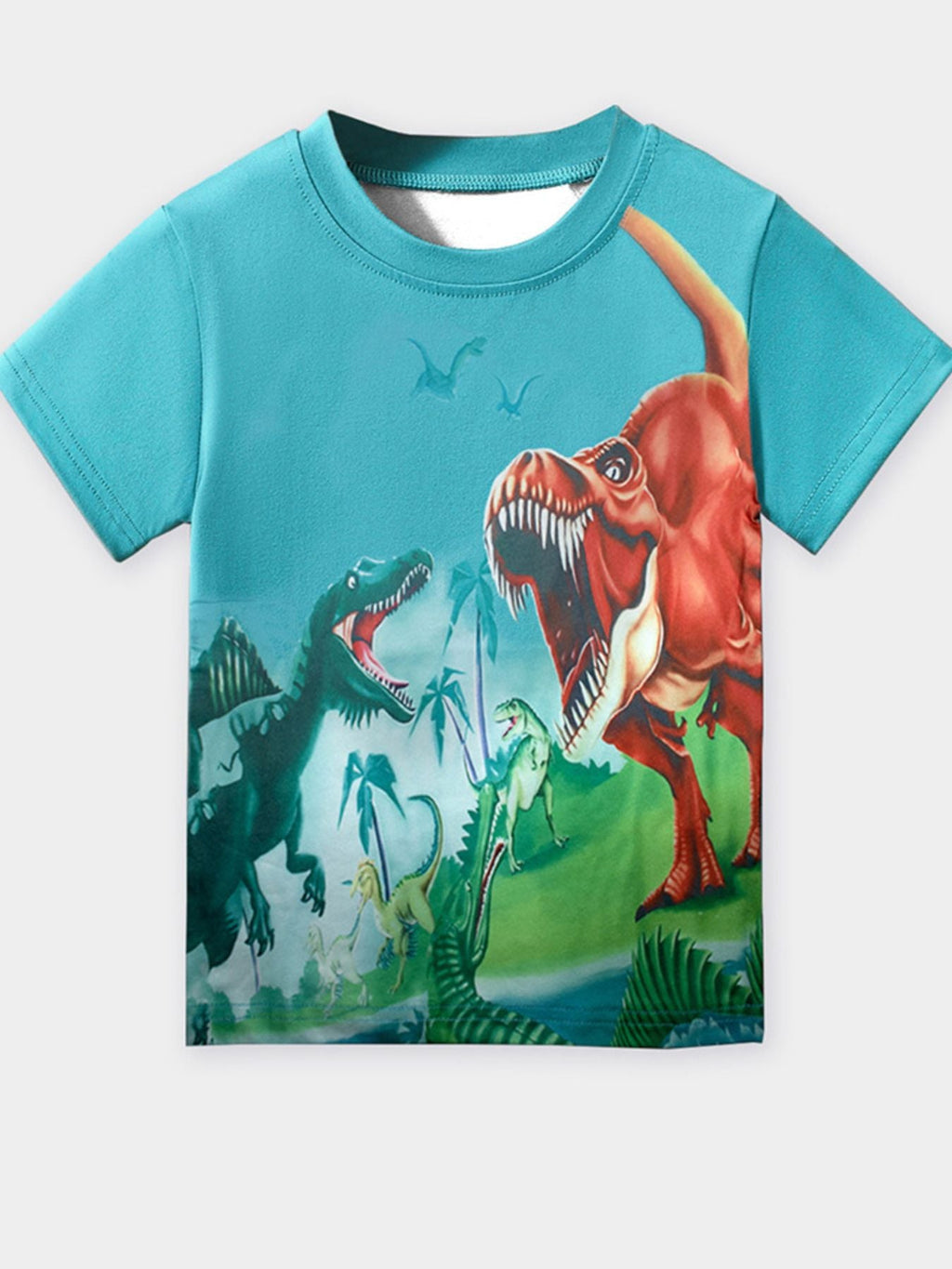 Children's Dinosaur Crew Neck Short Sleeve T-Shirt