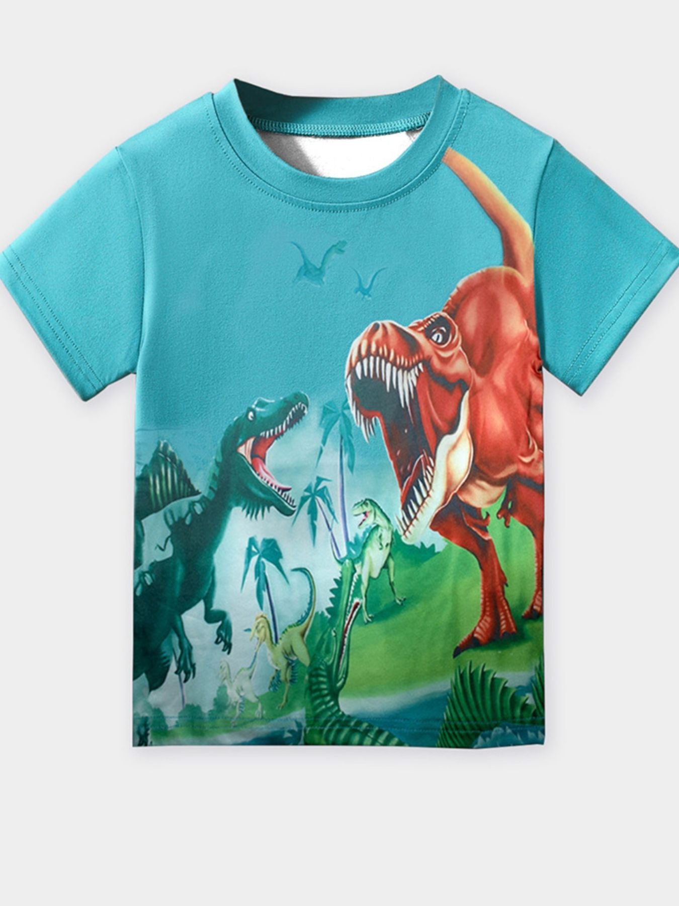 Children's Dinosaur Crew Neck Short Sleeve T-Shirt