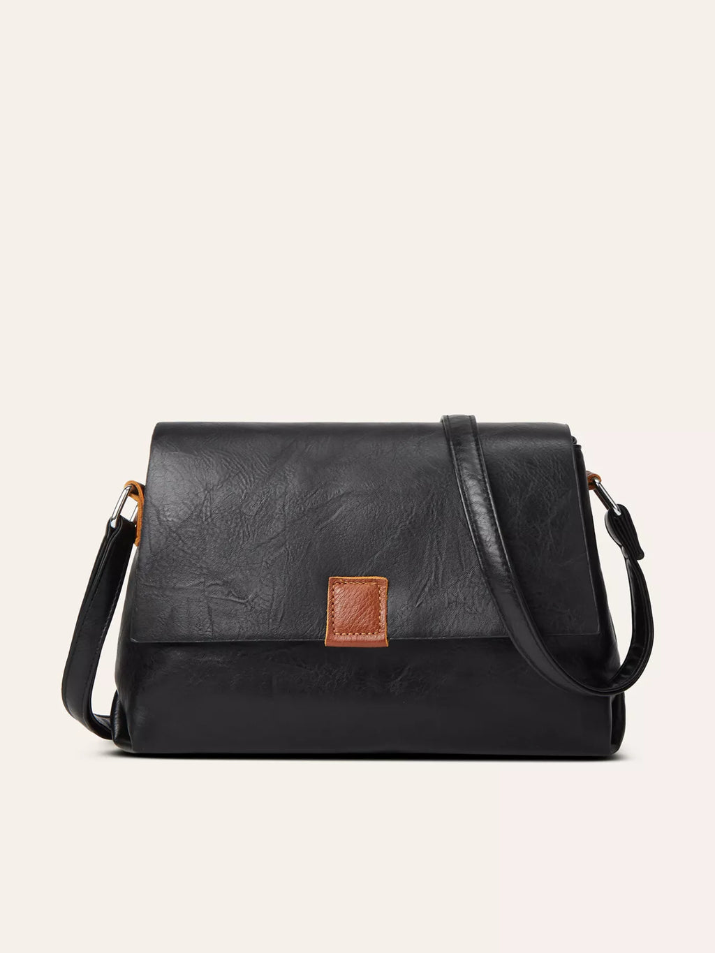 Vintage PU Leather Flap Crossbody Bag