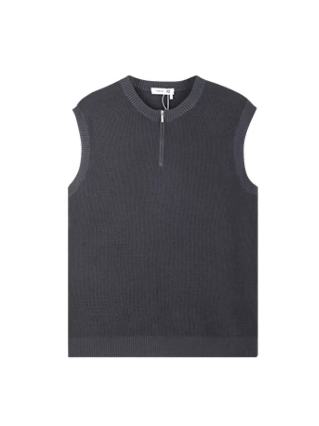 Men's Plus Size Knitted Zip-Up Tank