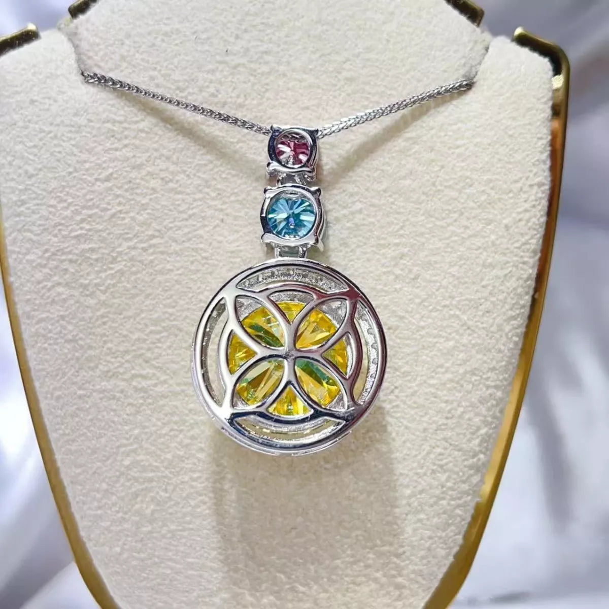 11.5 Carat Moissanite 925 Sterling Silver Necklace