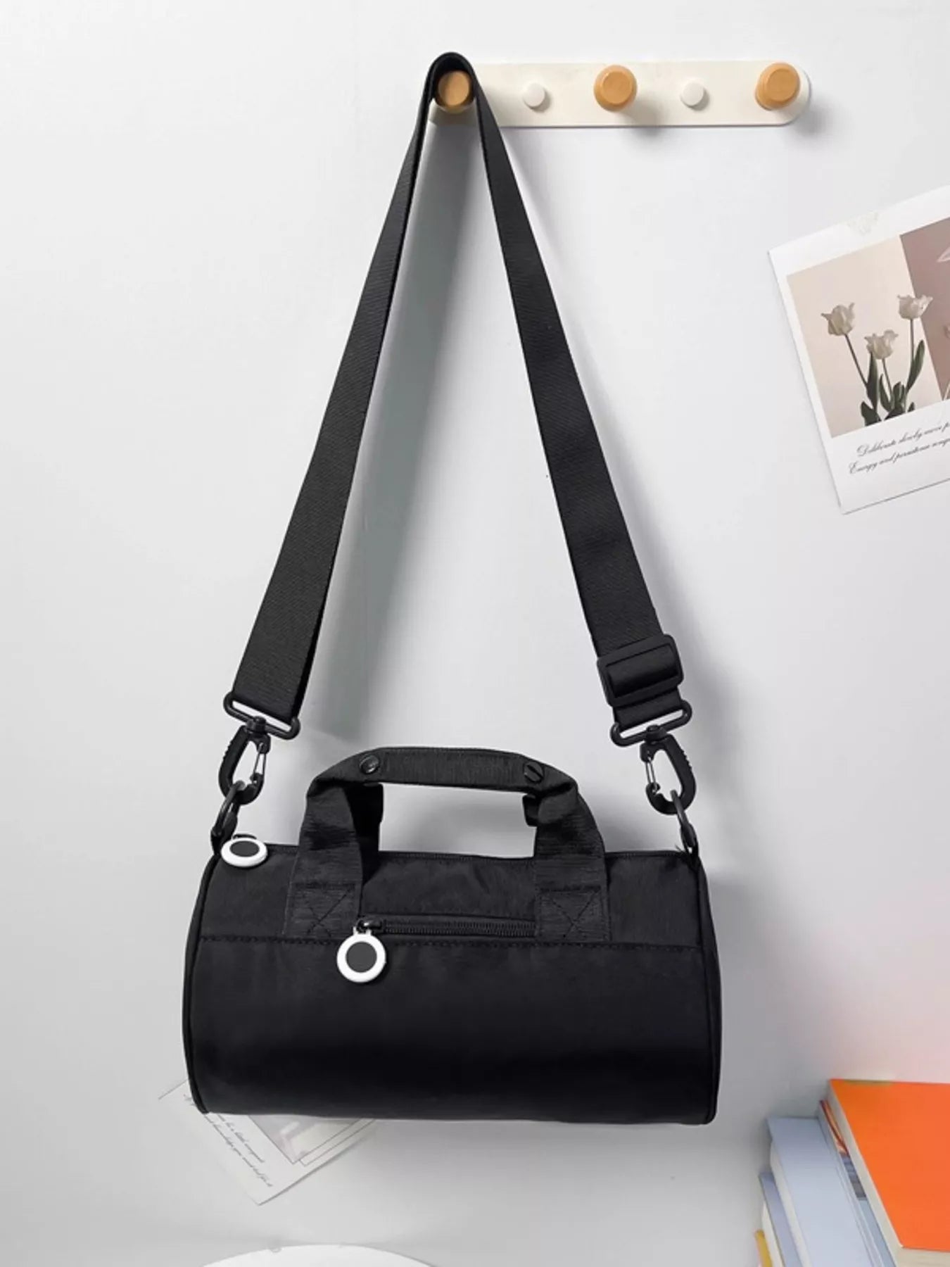 Adjustable Strap Barrel Crossbody Bag