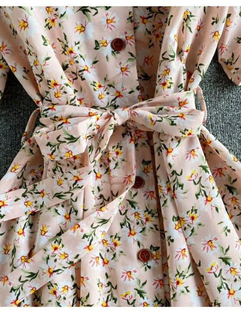 Floral Print V-Neck Midi Dress