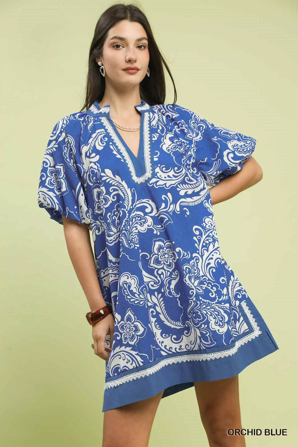 Umgee Jacquard Two Tone Mini Dress