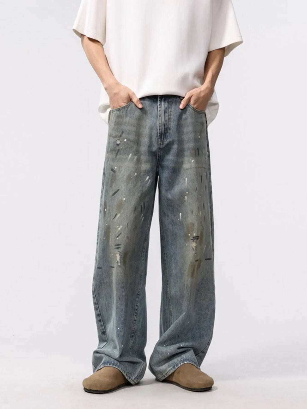 Men's Washed Loose Fit Jeans