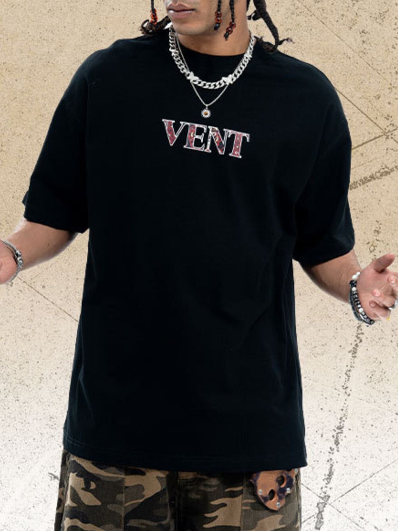 Men's Graphic Round Neck Oversized T-Shirt