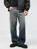 Men's Full Size Vintage Wash Wide Leg Jeans Plus Size