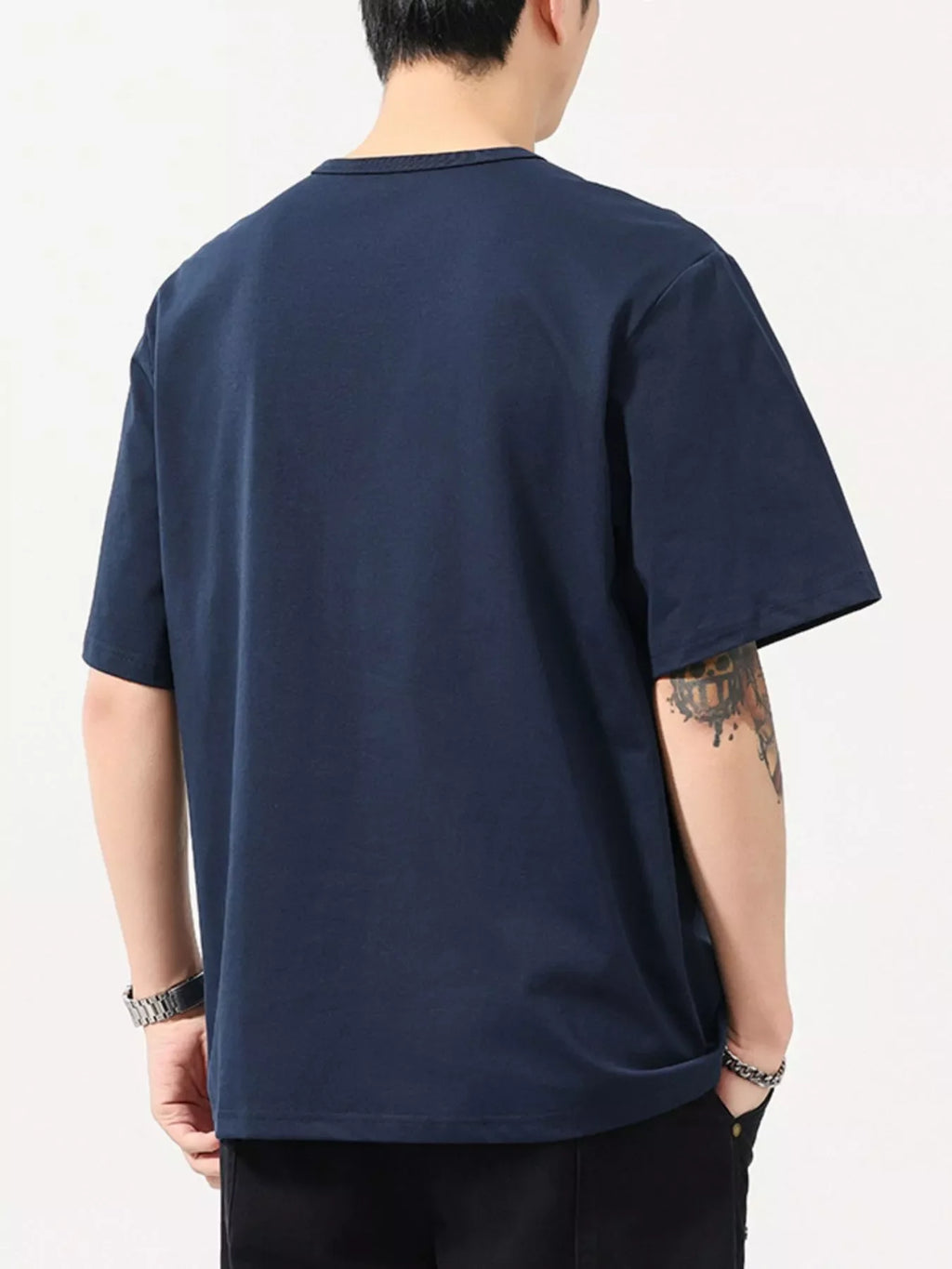 Men's Plus Size Button Detail Short Sleeve T-Shirt
