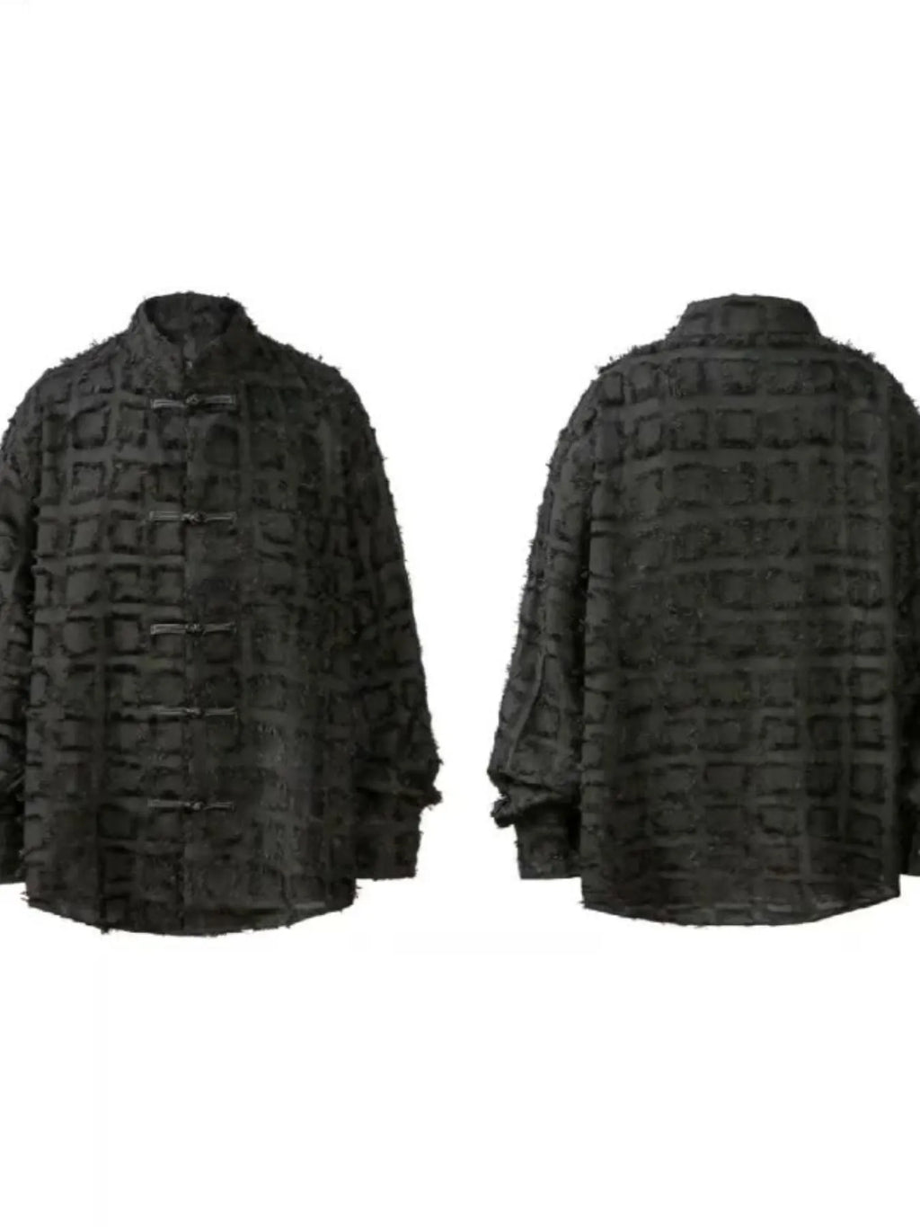 Men's Button Up Textured Oversized Shirt