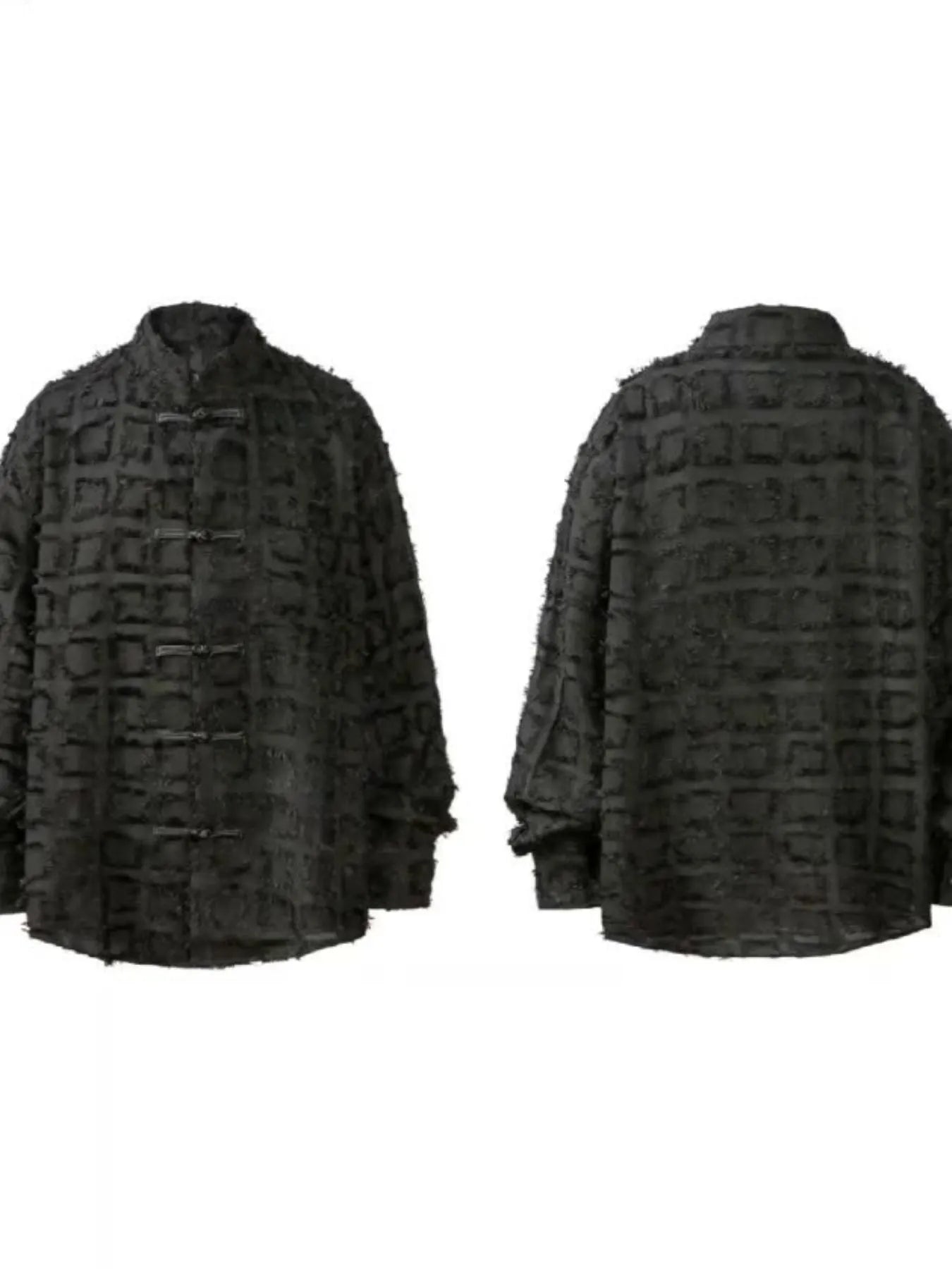 Men's Button Up Textured Oversized Shirt