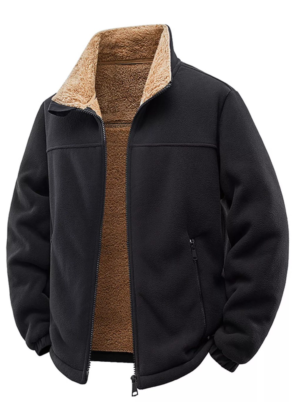 Men's Plus Size Zip Up Fleece Jacket