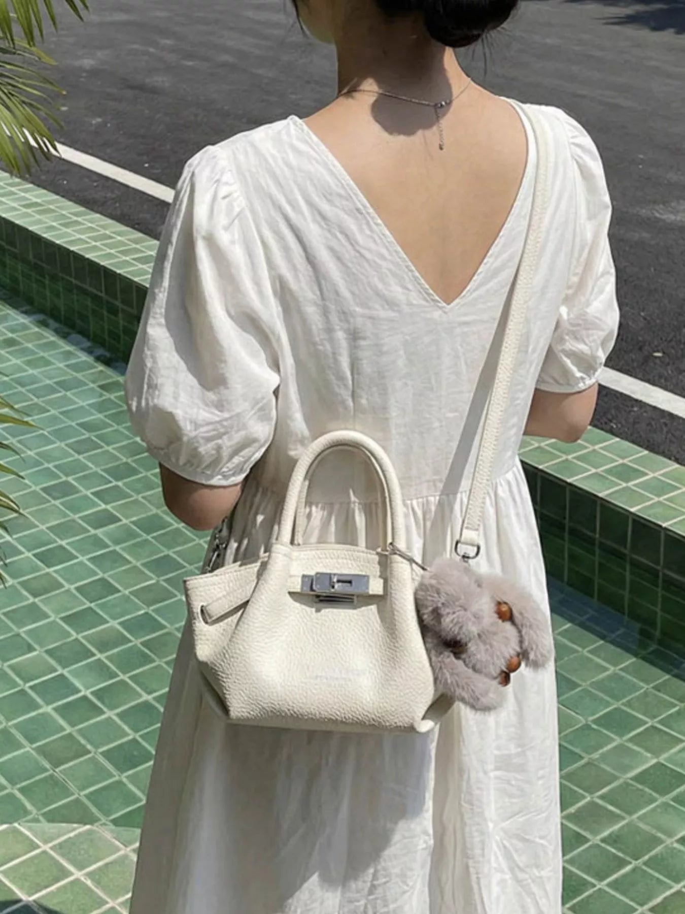 Top Handle Leather Crossbody Bag