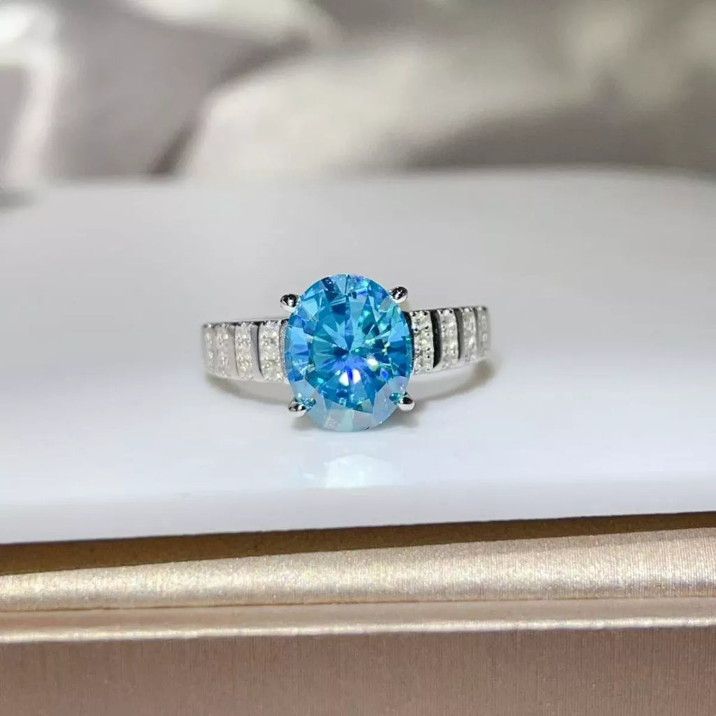 3 Carat Moissanite Oval 925 Sterling Silver Ring