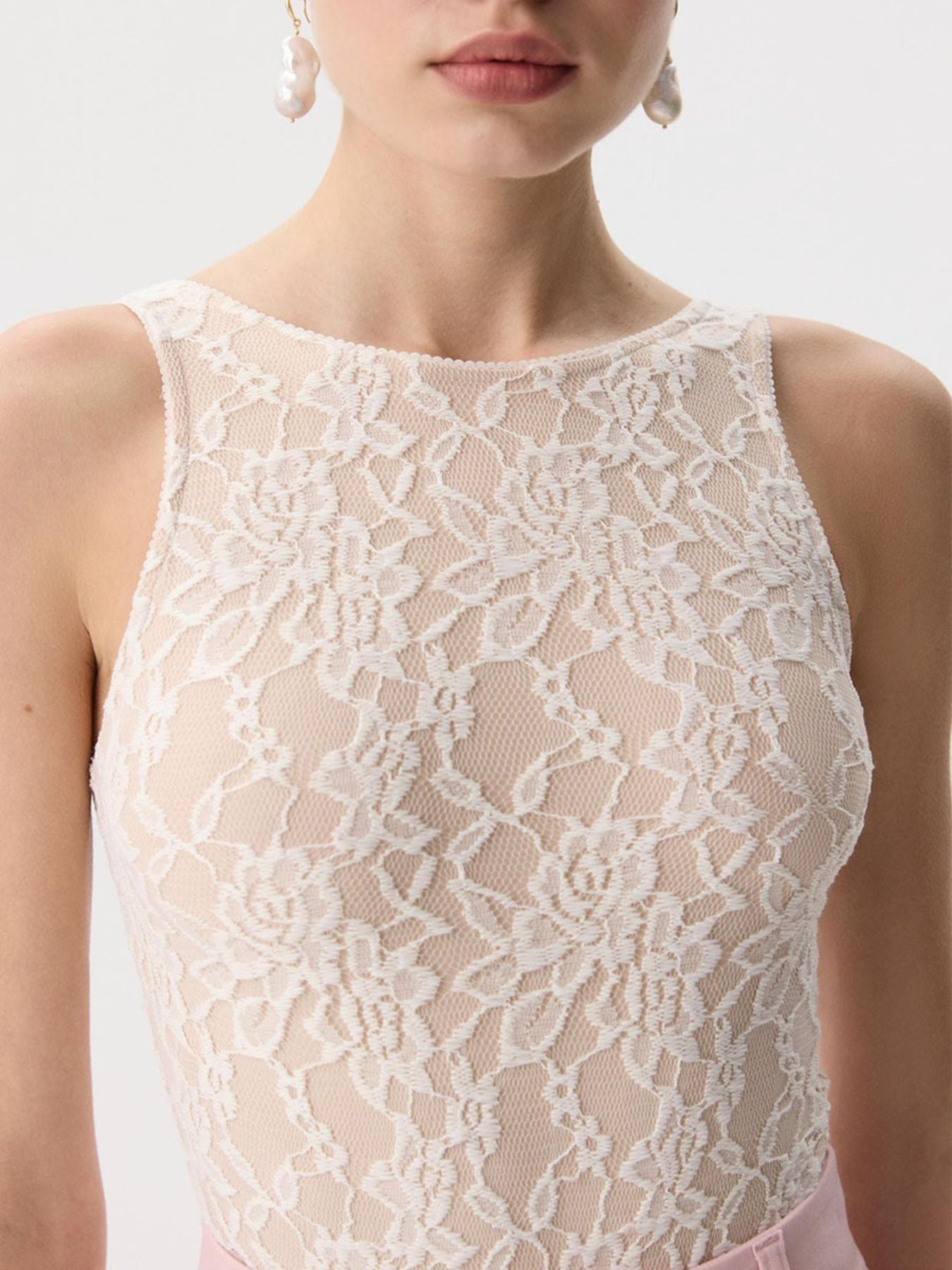 Lace Round Neck Tank