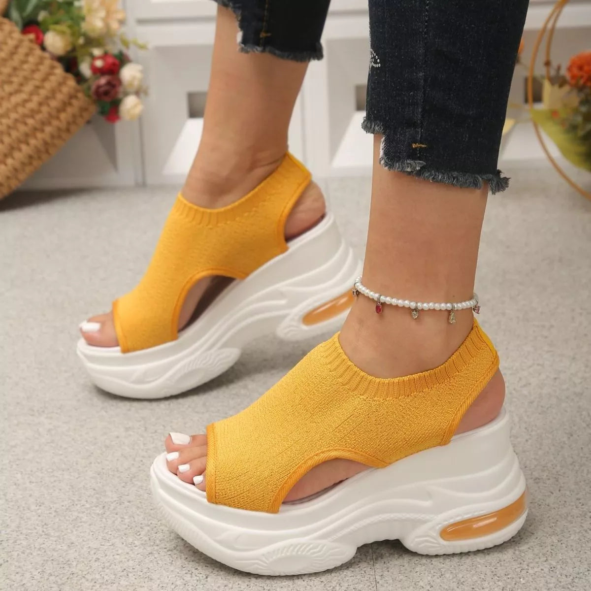 Peep Toe Platform Sandals