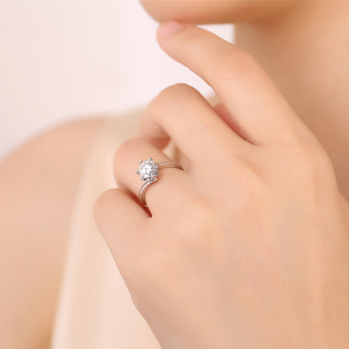 1 Carat 925 Sterling Silver Moissanite Ring