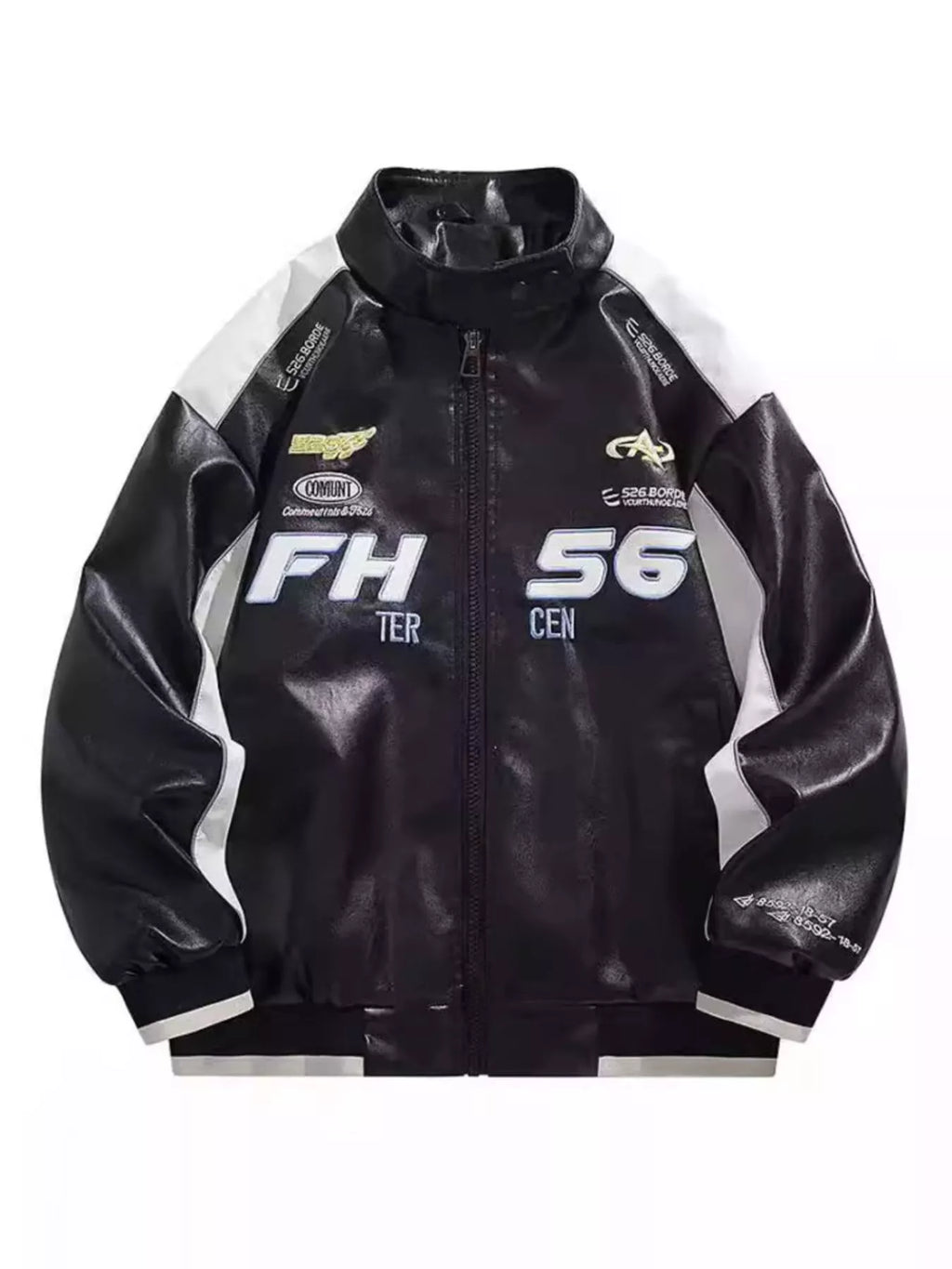 Men's Plus Size Zip Up Contrast Long Sleeve Jacket