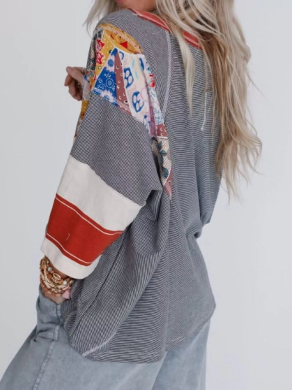 Striped Floral Long Sleeve T-Shirt