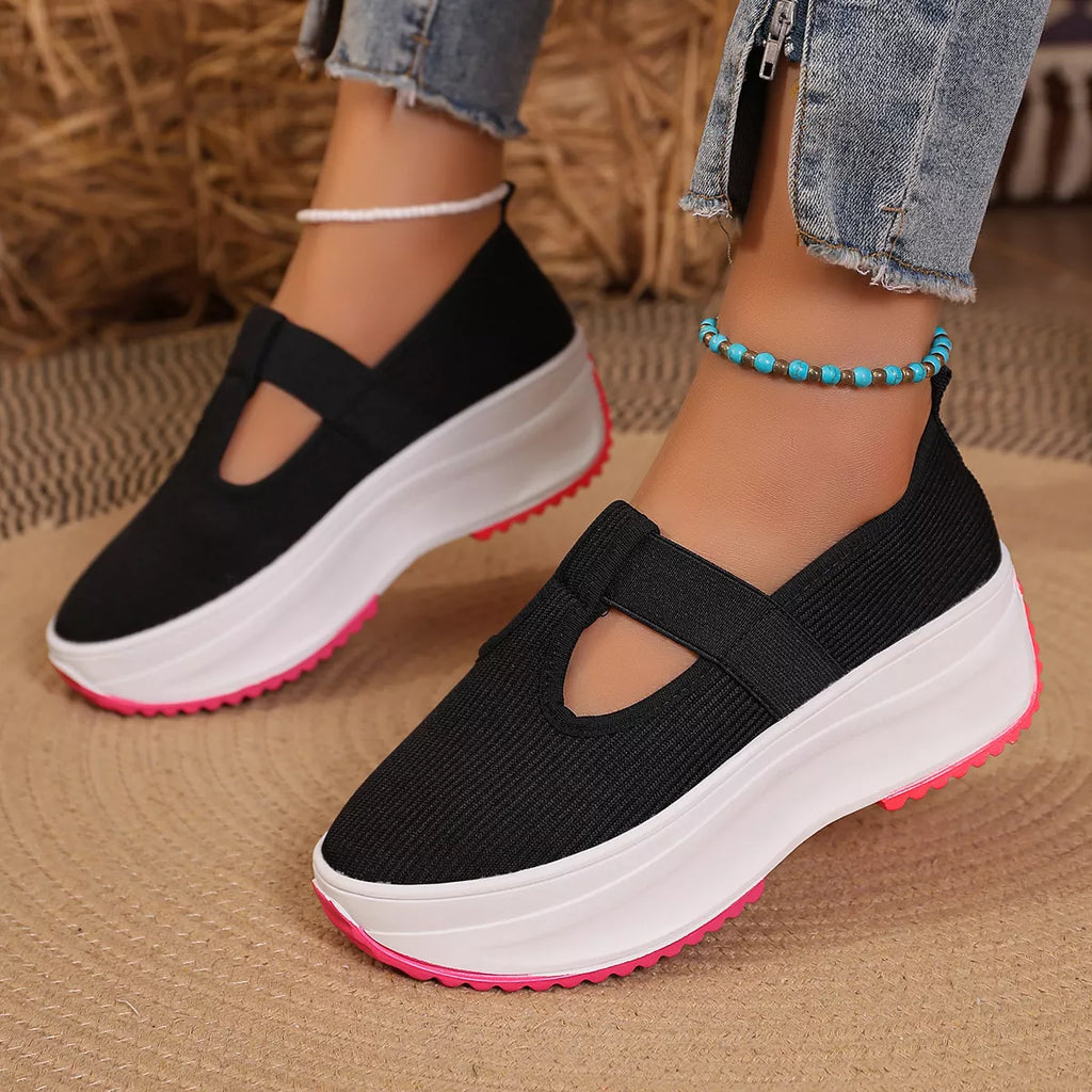 Round Toe Platform Slip-Ons