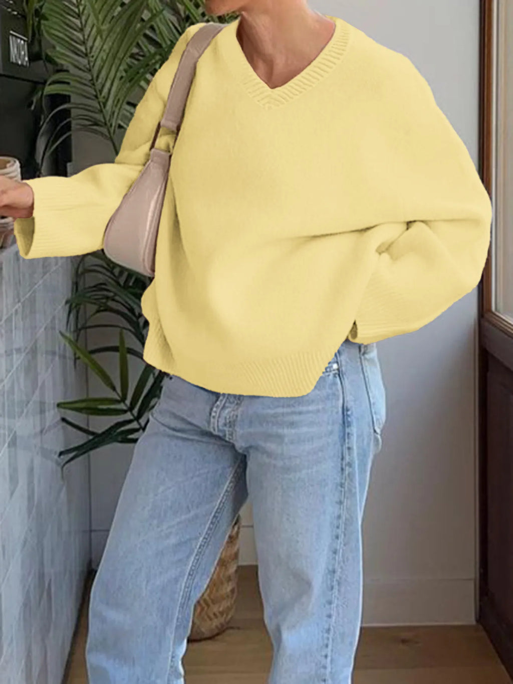 V-Neck Long Sleeve Sweater