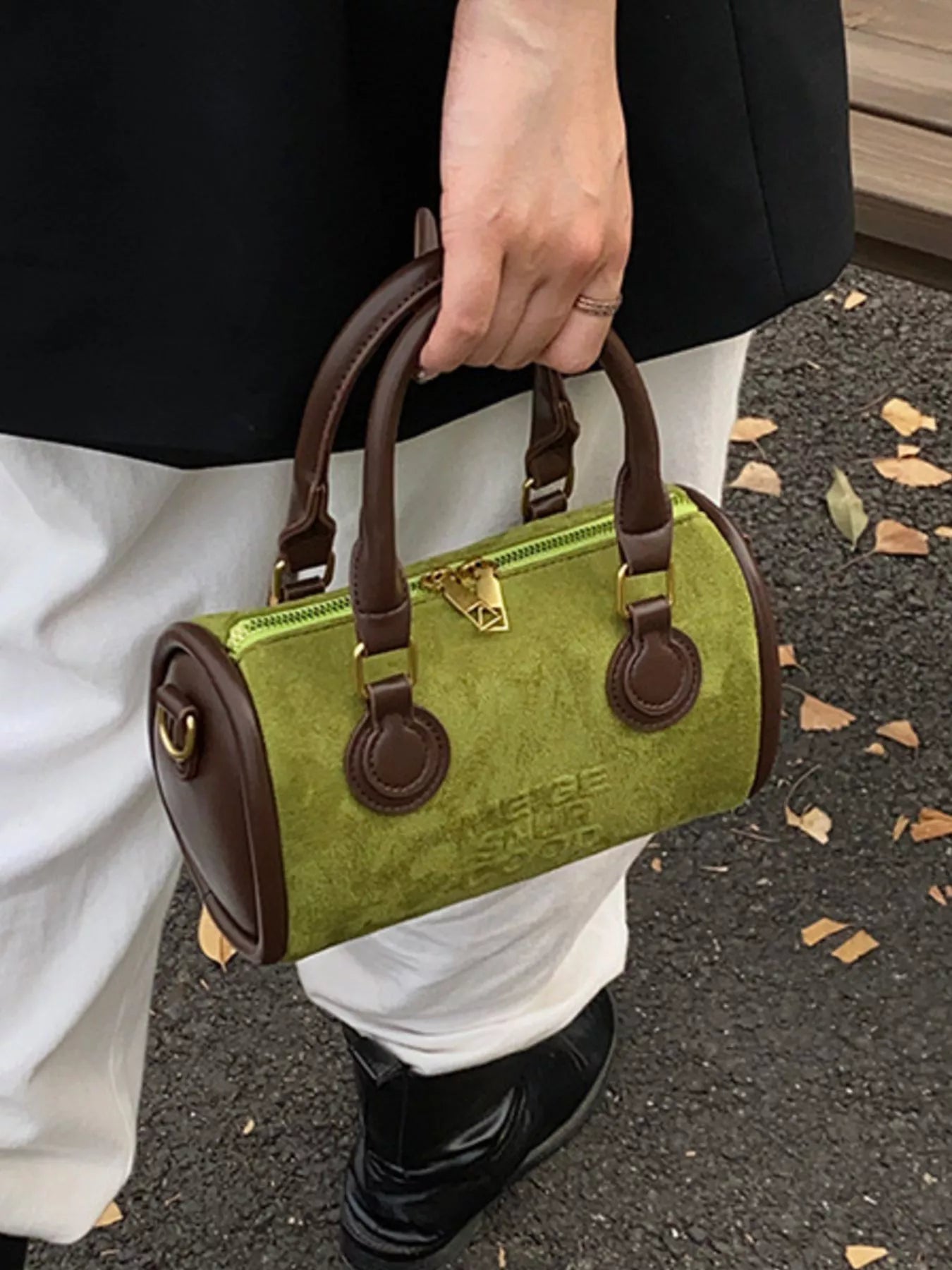 Barrel Crossbody Bag with Top Handle