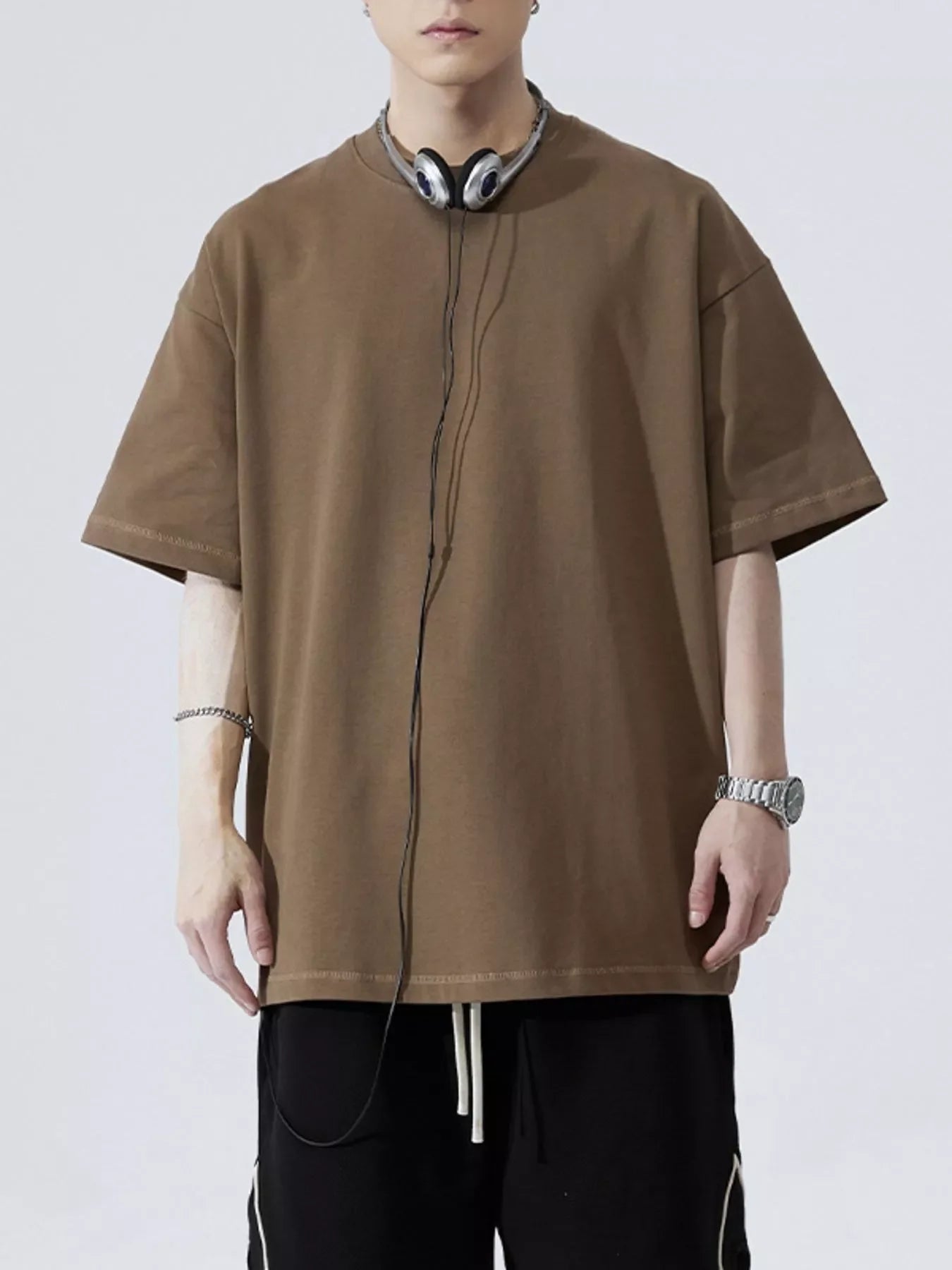 Men's Full Size Round Neck Half Sleeve T-Shirt Plus Size
